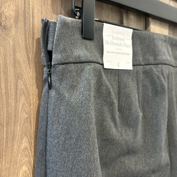 NWT Talbots size 4 Refined Bi-Stretch Straight Leg Pants High Waist Gray - Picture 6 of 12